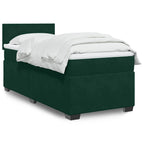 Boxspringbett mit Matratze Dunkelgrün 80x200 cm Samt