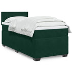 Boxspringbett mit Matratze Dunkelgrün 80x200 cm Samt