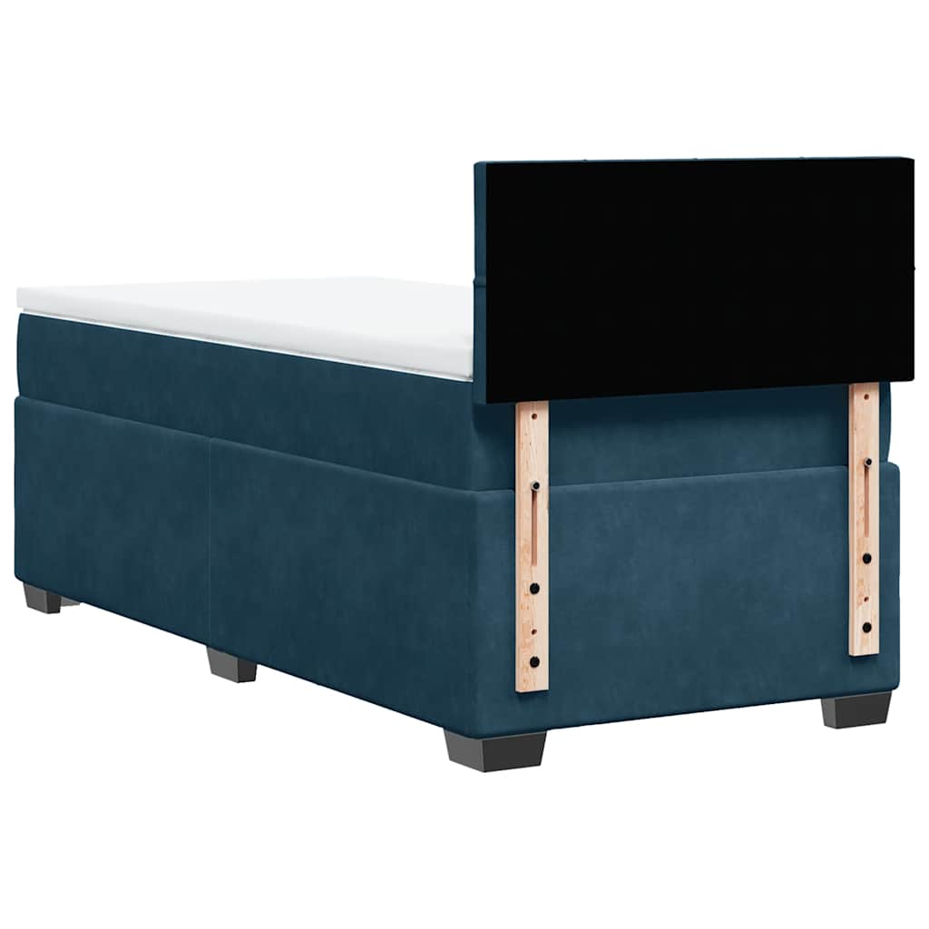 Boxspringbett mit Matratze Dunkelblau 80x200 cm Samt