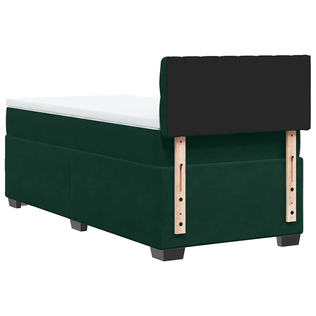 Boxspringbett mit Matratze Dunkelgrün 80x200 cm Samt