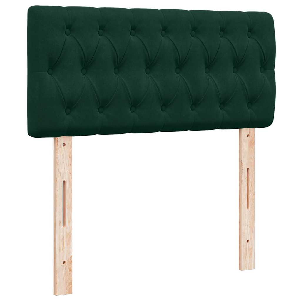 Boxspringbett mit Matratze Dunkelgrün 80x200 cm Samt