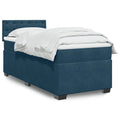 Boxspringbett mit Matratze Dunkelblau 80x200 cm Samt