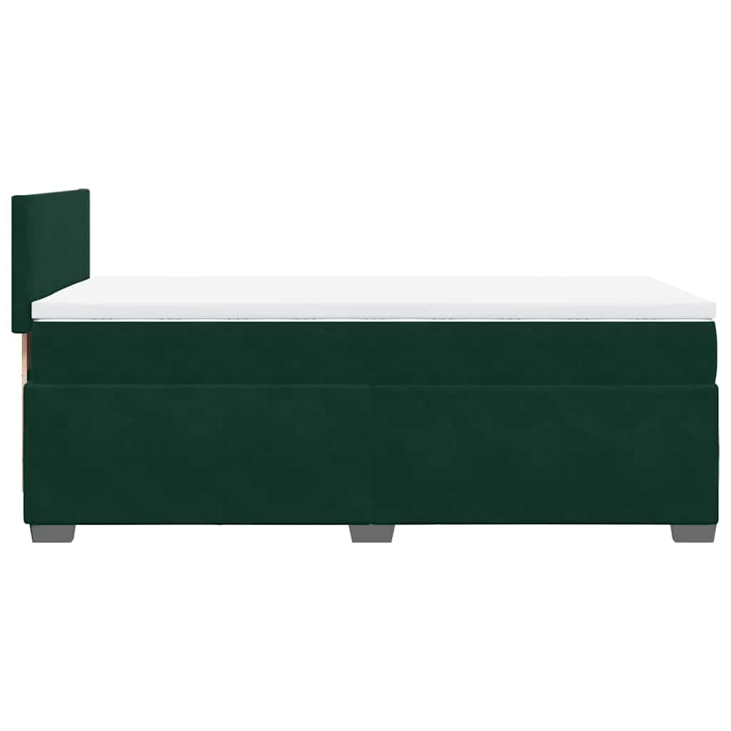 Boxspringbett mit Matratze Dunkelgrün 90x190 cm Samt