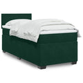 Boxspringbett mit Matratze Dunkelgrün 90x190 cm Samt