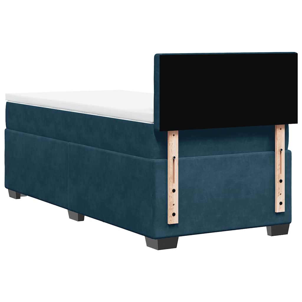 Boxspringbett mit Matratze Dunkelblau 90x190 cm Samt