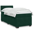 Boxspringbett mit Matratze Dunkelgrün 90x190 cm Samt