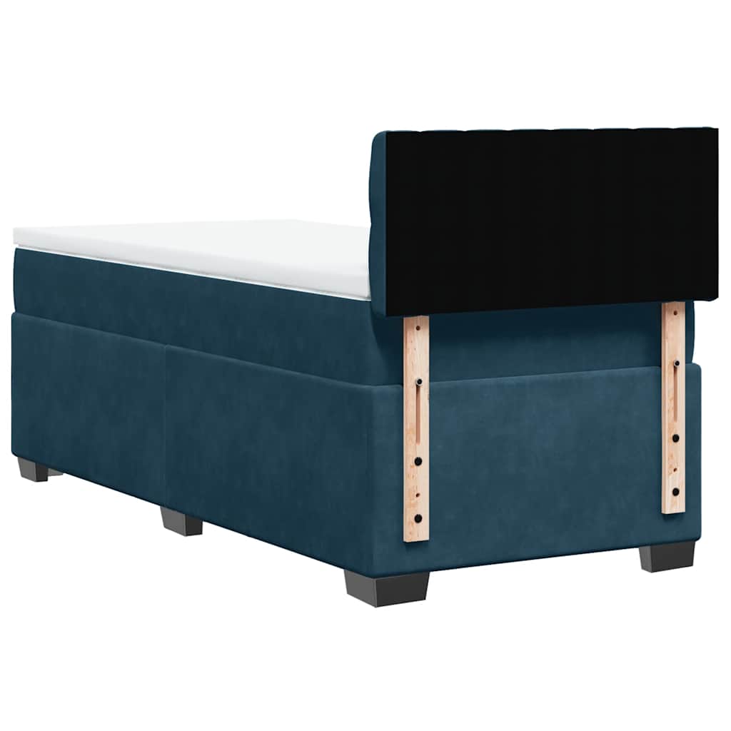 Boxspringbett mit Matratze Dunkelblau 90x190 cm Samt