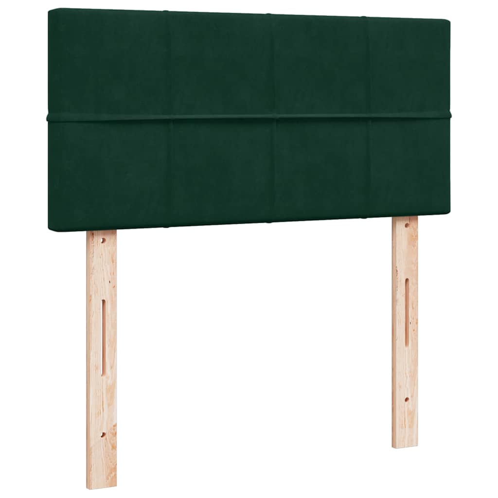 Boxspringbett mit Matratze Dunkelgrün 90x190 cm Samt