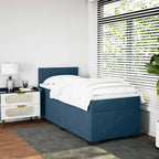 Boxspringbett mit Matratze Dunkelblau 90x190 cm Samt