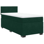 Boxspringbett mit Matratze Dunkelgrün 90x200 cm Samt