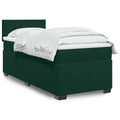 Boxspringbett mit Matratze Dunkelgrün 90x200 cm Samt