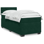 Boxspringbett mit Matratze Dunkelgrün 90x200 cm Samt