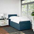 Boxspringbett mit Matratze Dunkelblau 90x200 cm Samt