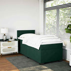 Boxspringbett mit Matratze Dunkelgrün 100x200 cm Samt