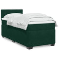 Boxspringbett mit Matratze Dunkelgrün 100x200 cm Samt