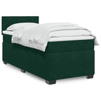 Boxspringbett mit Matratze Dunkelgrün 100x200 cm Samt