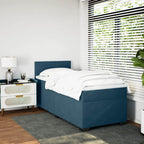 Boxspringbett mit Matratze Dunkelblau 100x200 cm Samt