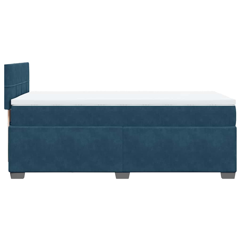 Boxspringbett mit Matratze Dunkelblau 100x200 cm Samt