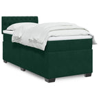 Boxspringbett mit Matratze Dunkelgrün 100x200 cm Samt