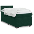 Boxspringbett mit Matratze Dunkelgrün 100x200 cm Samt