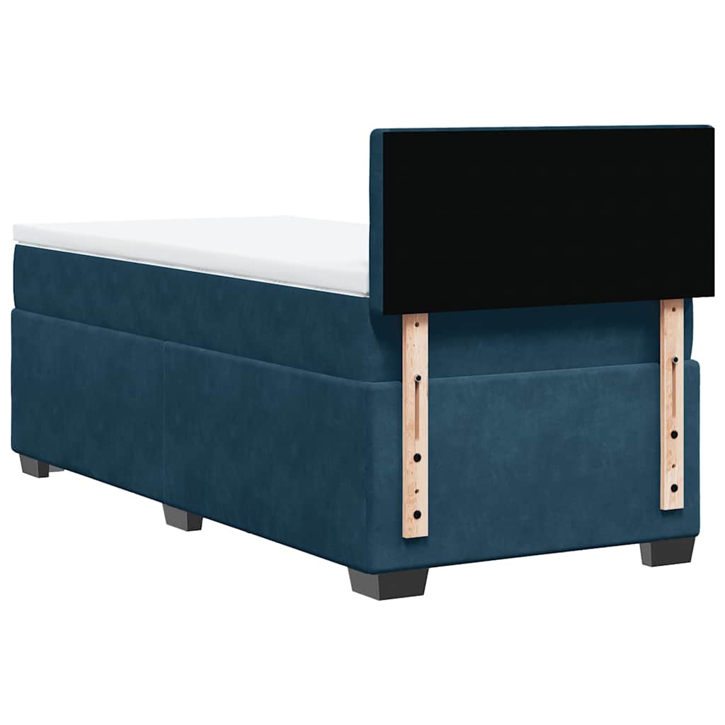Boxspringbett mit Matratze Dunkelblau 100x200 cm Samt