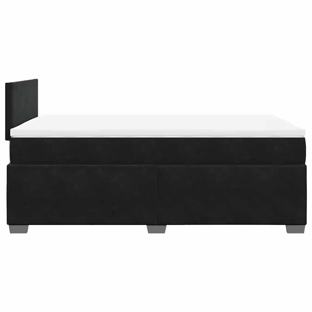 Boxspringbett mit Matratze Schwarz 120x190 cm Samt