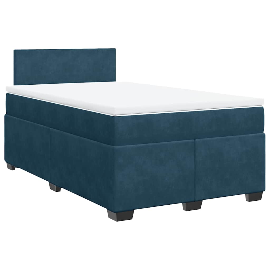 Boxspringbett mit Matratze Dunkelblau 120x190 cm Samt