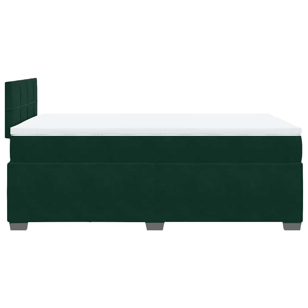 Boxspringbett mit Matratze Dunkelgrün 120x190 cm Samt