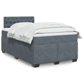 Boxspringbett mit Matratze Dunkelgrau 120x190 cm Samt
