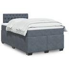 Boxspringbett mit Matratze Dunkelgrau 120x190 cm Samt