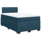 Boxspringbett mit Matratze Dunkelblau 120x190 cm Samt