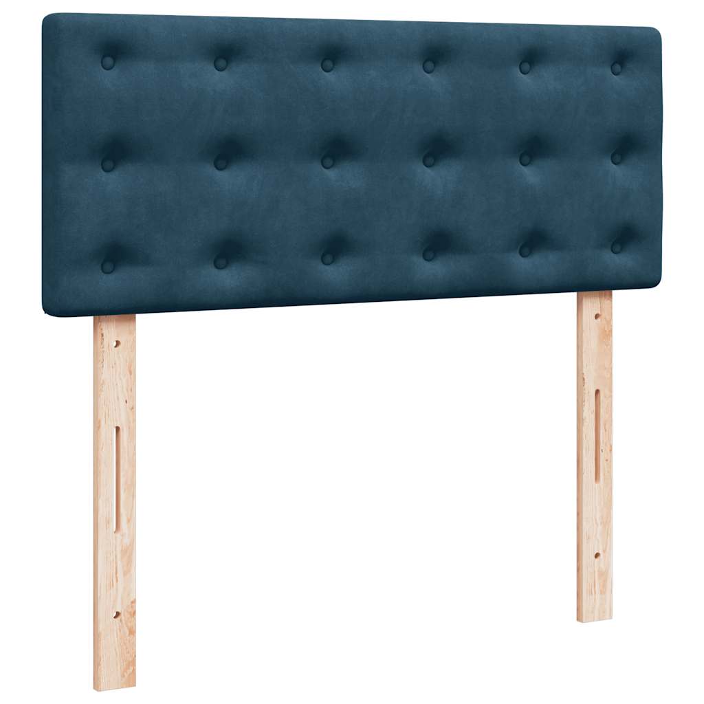Boxspringbett mit Matratze Dunkelblau 120x190 cm Samt