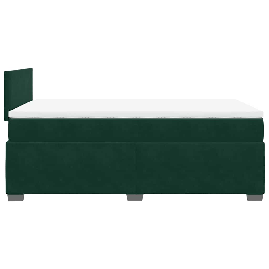 Boxspringbett mit Matratze Dunkelgrün 120x200 cm Samt
