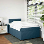 Boxspringbett mit Matratze Dunkelblau 120x200 cm Samt