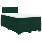 Boxspringbett mit Matratze Dunkelgrün 120x200 cm Samt