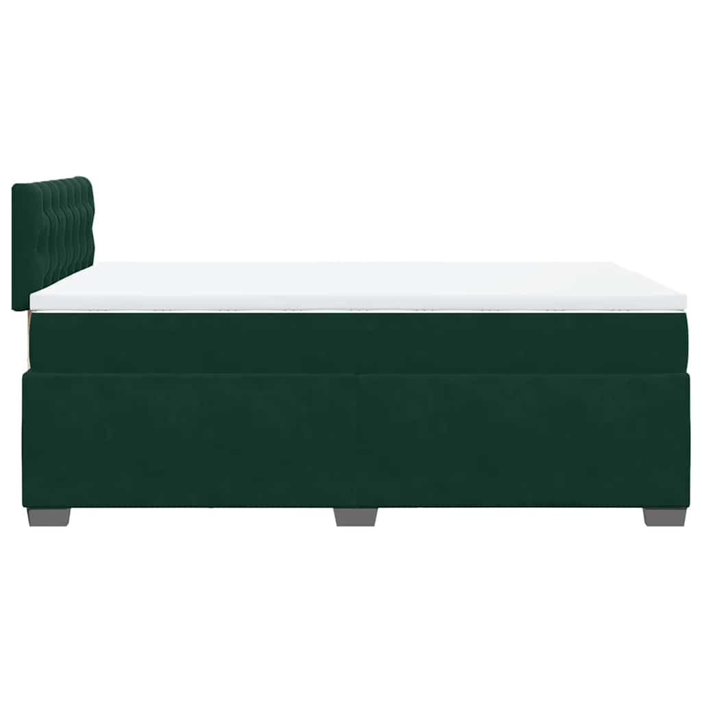 Boxspringbett mit Matratze Dunkelgrün 120x200 cm Samt