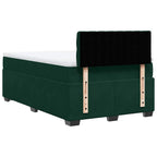 Boxspringbett mit Matratze Dunkelgrün 120x200 cm Samt