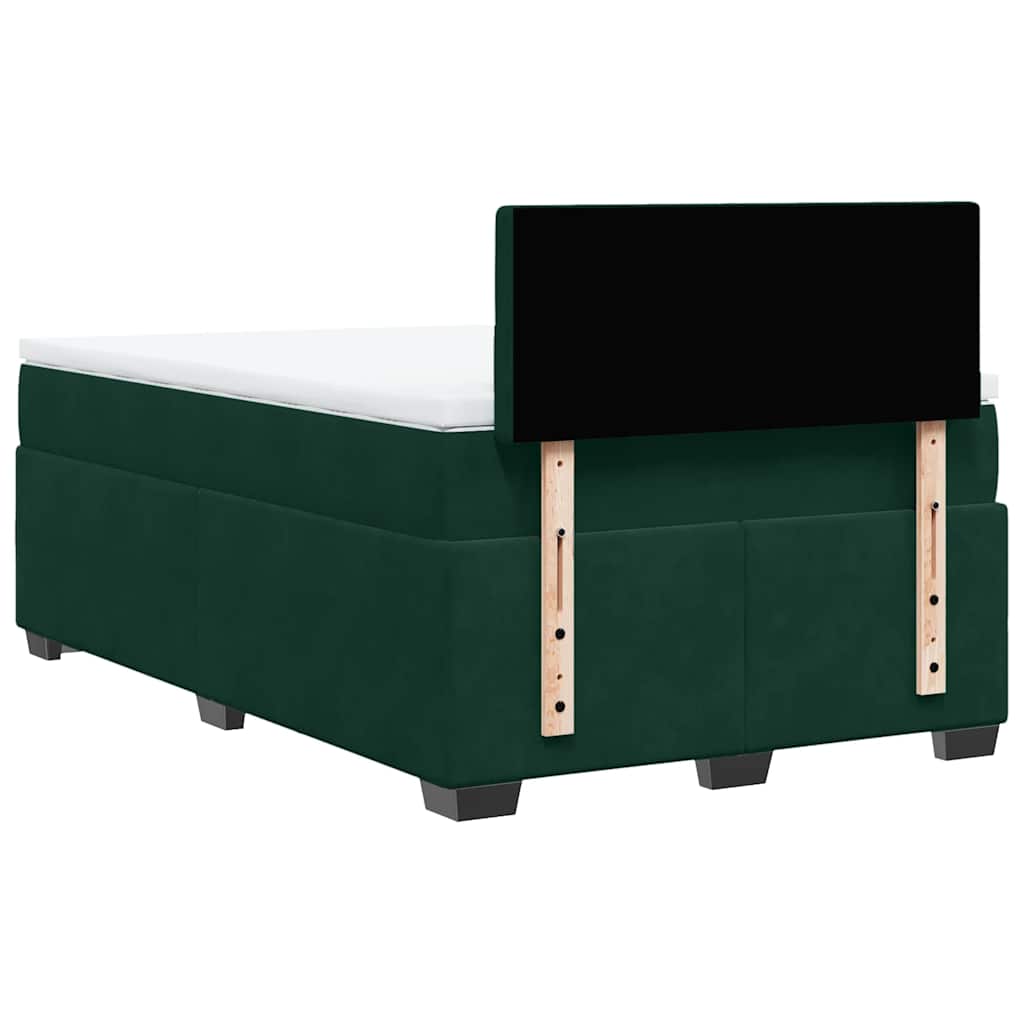 Boxspringbett mit Matratze Dunkelgrün 120x200 cm Samt