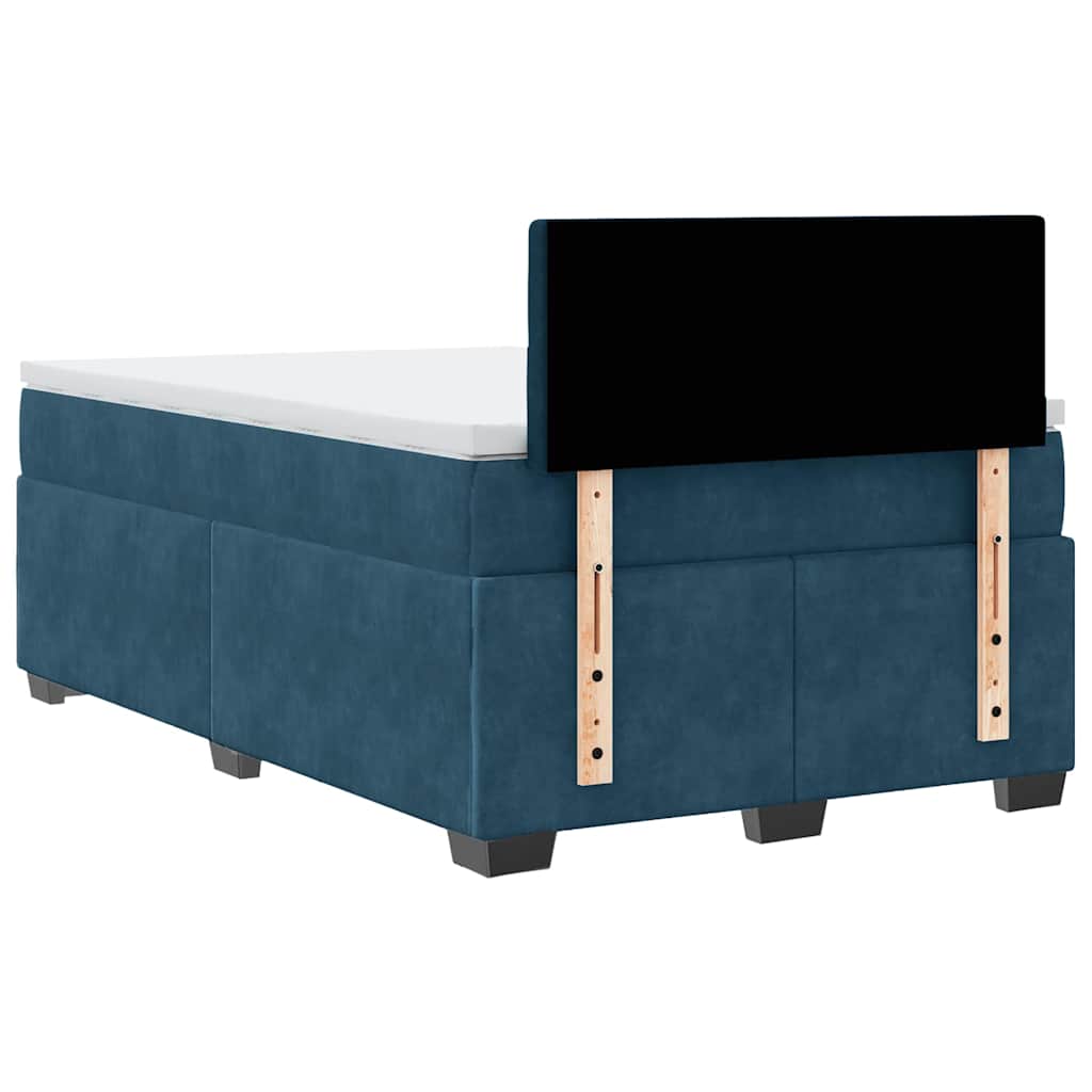 Boxspringbett mit Matratze Dunkelblau 120x200 cm Samt