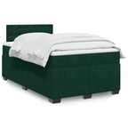 Boxspringbett mit Matratze Dunkelgrün 140x190 cm Samt