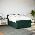 Boxspringbett mit Matratze Dunkelgrün 140x190 cm Samt