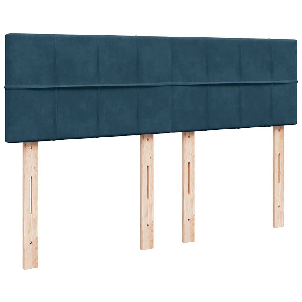 Boxspringbett mit Matratze Dunkelblau 140x190 cm Samt