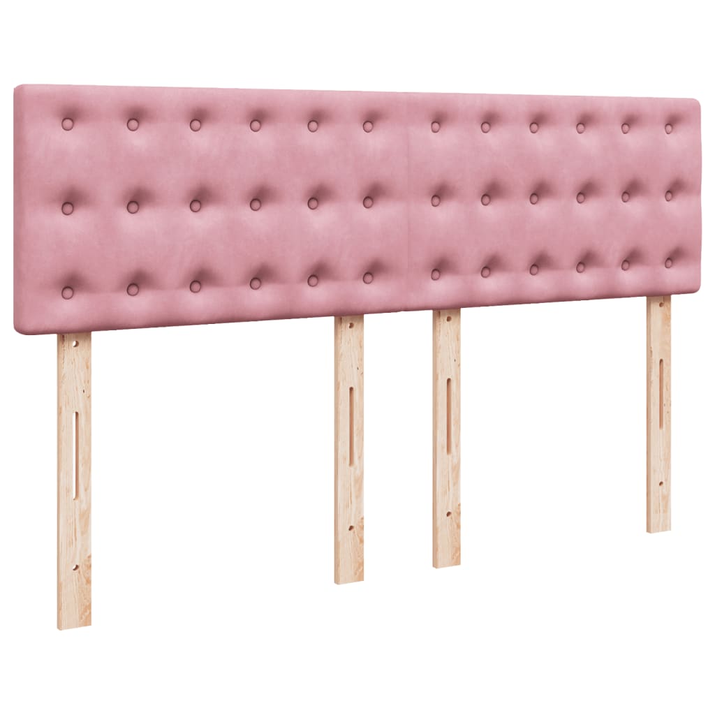 Boxspringbett mit Matratze Rosa 140x190 cm Samt