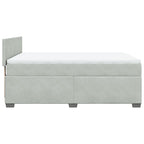 Boxspringbett mit Matratze Hellgrau 140x200 cm Samt