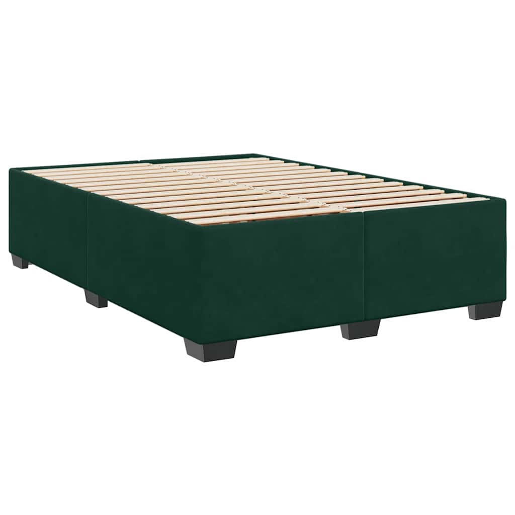 Boxspringbett mit Matratze Dunkelgrün 140x200 cm Samt