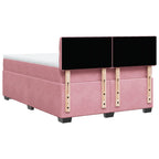 Boxspringbett mit Matratze Dunkelrosa 140x200 cm Samt