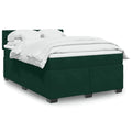 Boxspringbett mit Matratze Dunkelgrün 140x200 cm Samt