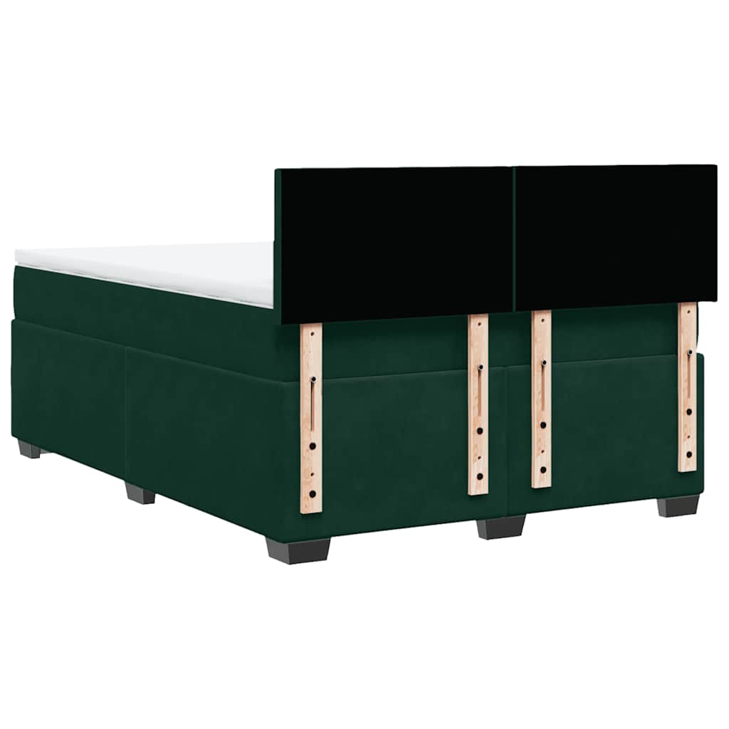Boxspringbett mit Matratze Dunkelgrün 160x200 cm Samt