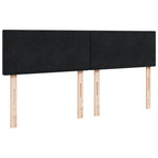 Boxspringbett mit Matratze Schwarz 180x200 cm Samt