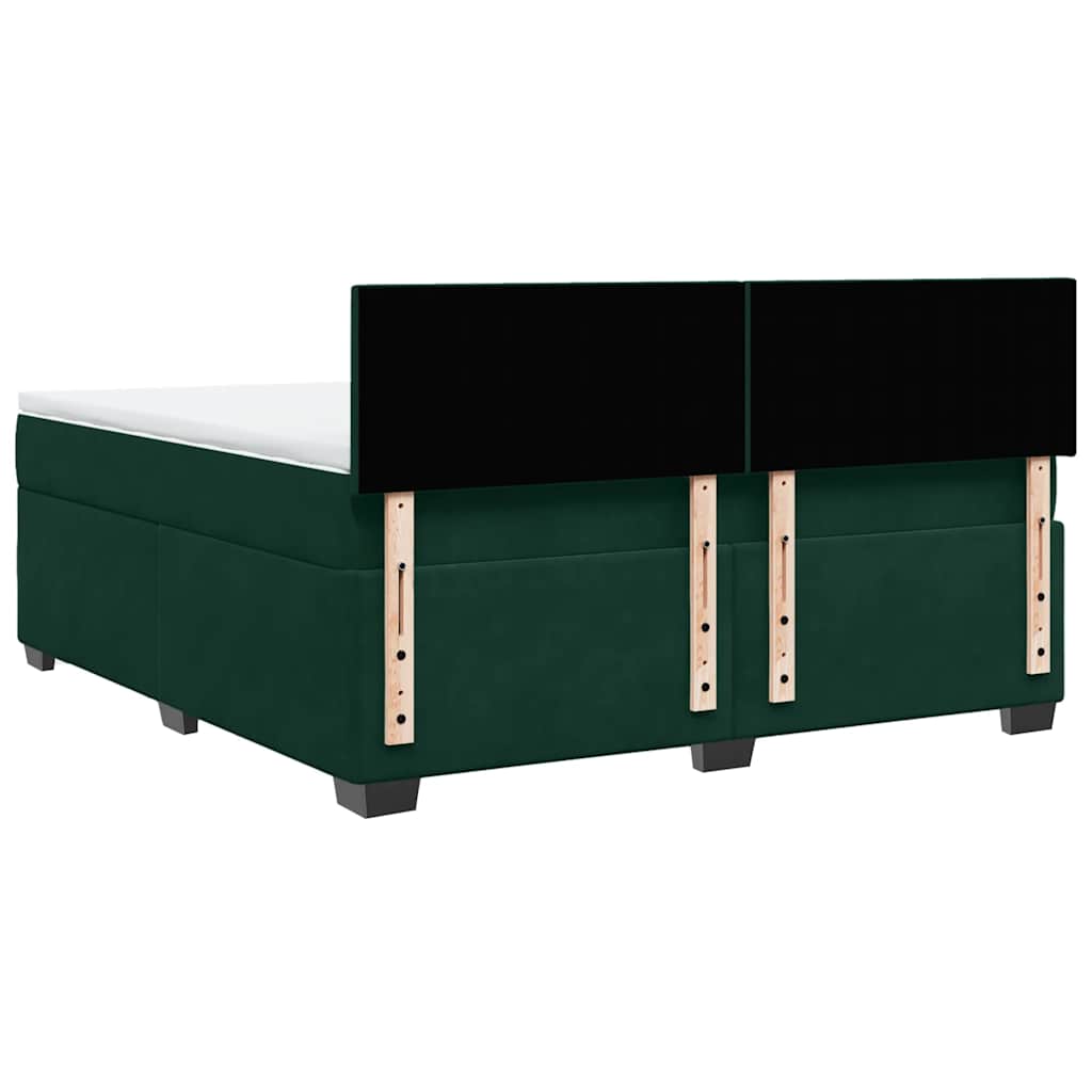 Boxspringbett mit Matratze Dunkelgrün 180x200 cm Samt